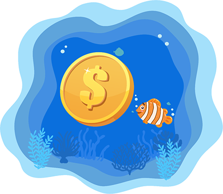small fish and token