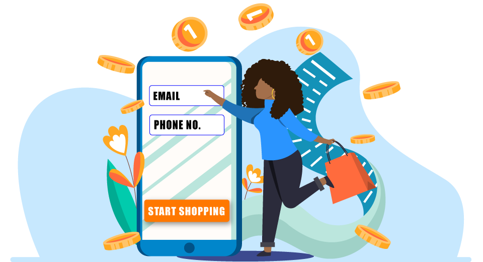 e-commerce with email and phone